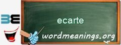 WordMeaning blackboard for ecarte